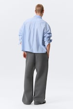Dark Grey Melange - Loose Fit Scuba Sweatpants - 3