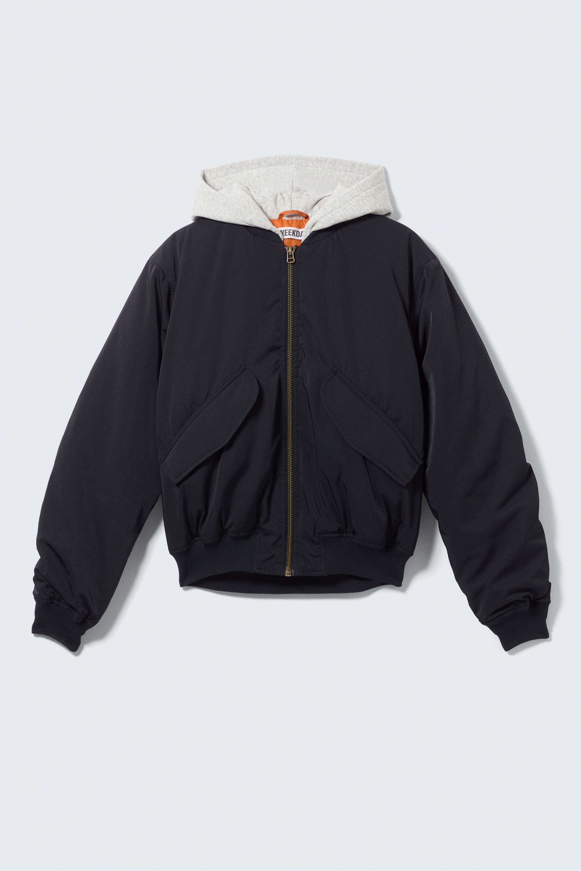 Kurtka bomberka Loose z kapturem - Ciemnogranatowy