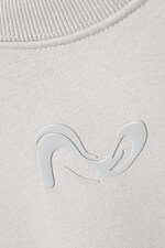 Grey Swirl - Crop Printed Sweatshirt - 1