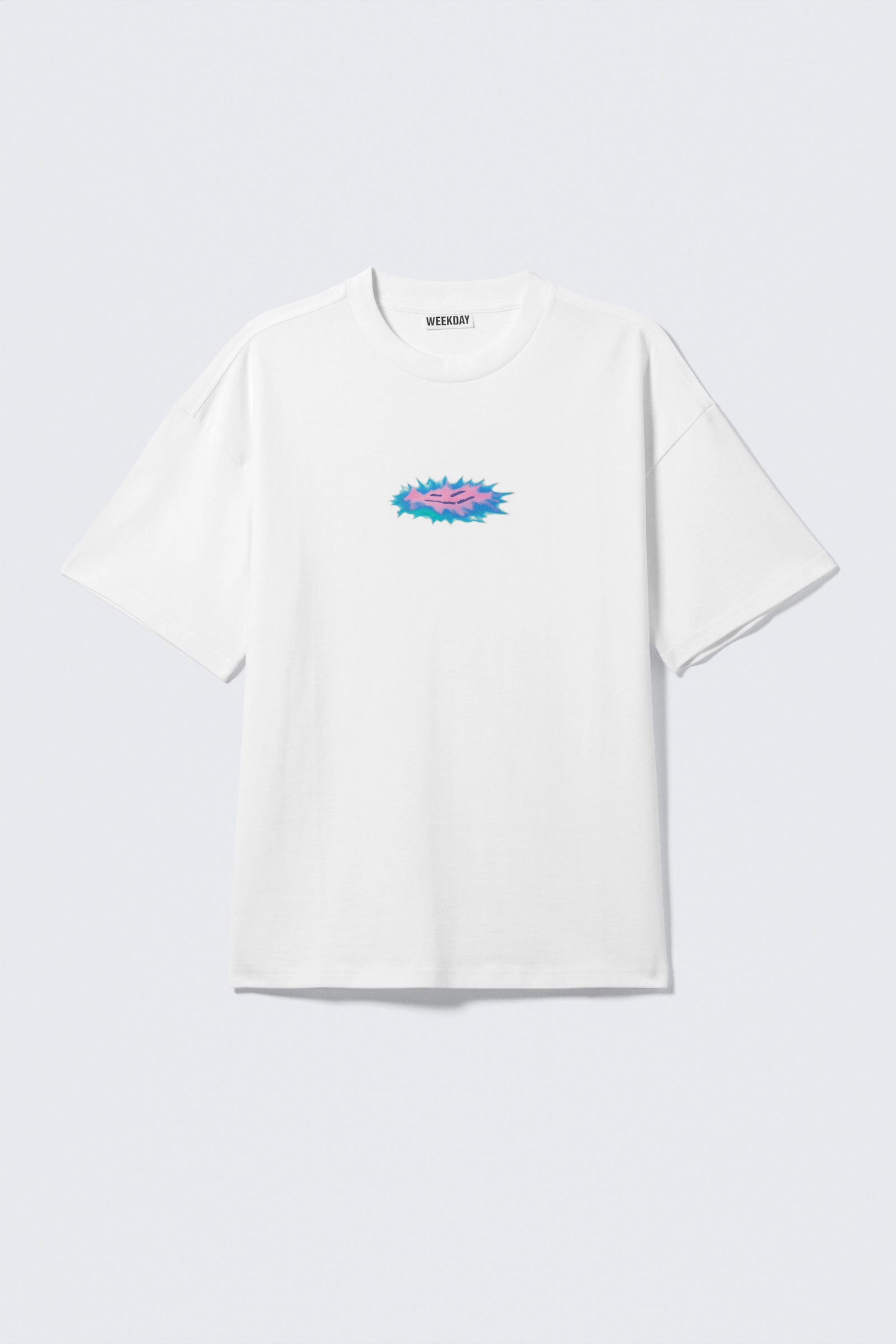 White - Zappy Blobb - Great Boxy Printed Graphic Tee - 3