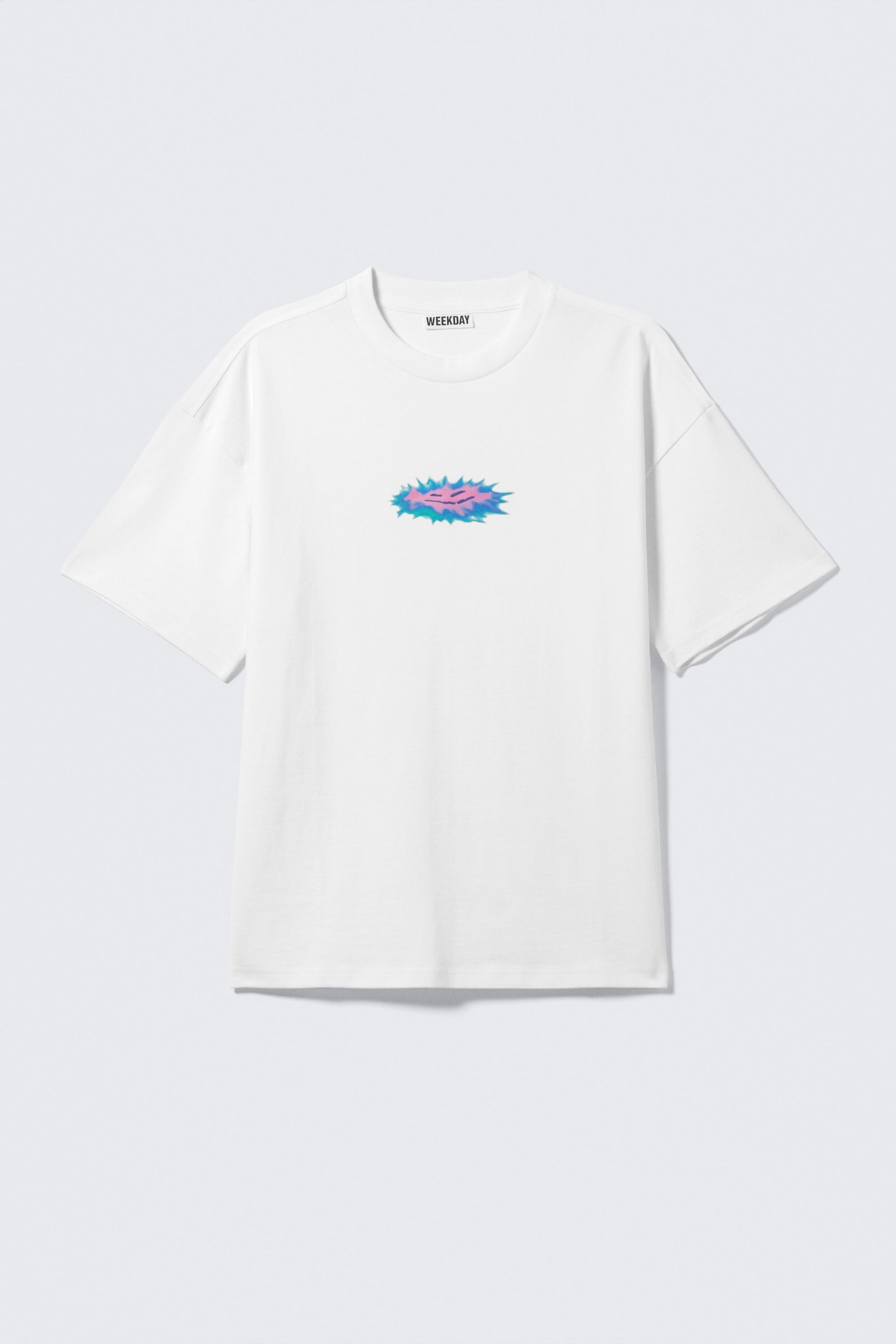 Weiß - Zappy Blobb - Bedrucktes kastiges T-Shirt - 1
