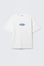 Weiß - Zappy Blobb - Bedrucktes kastiges T-Shirt - 0