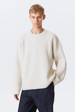 Helles Maulwurfsgrau - Oversized-Strickpullover aus Wollmischung Teo - 0