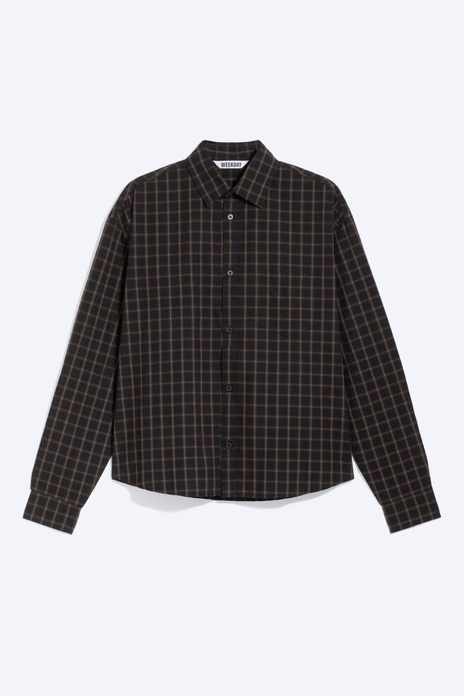 Boxy Long-Sleeved Cotton Poplin Shirt - Checked Black/Brown/Checked Green/Checked Blue/Checked Dusty Light Beige - 1