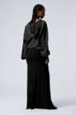 Black - Mid Rise Slim Fit Maxi Skirt - 2