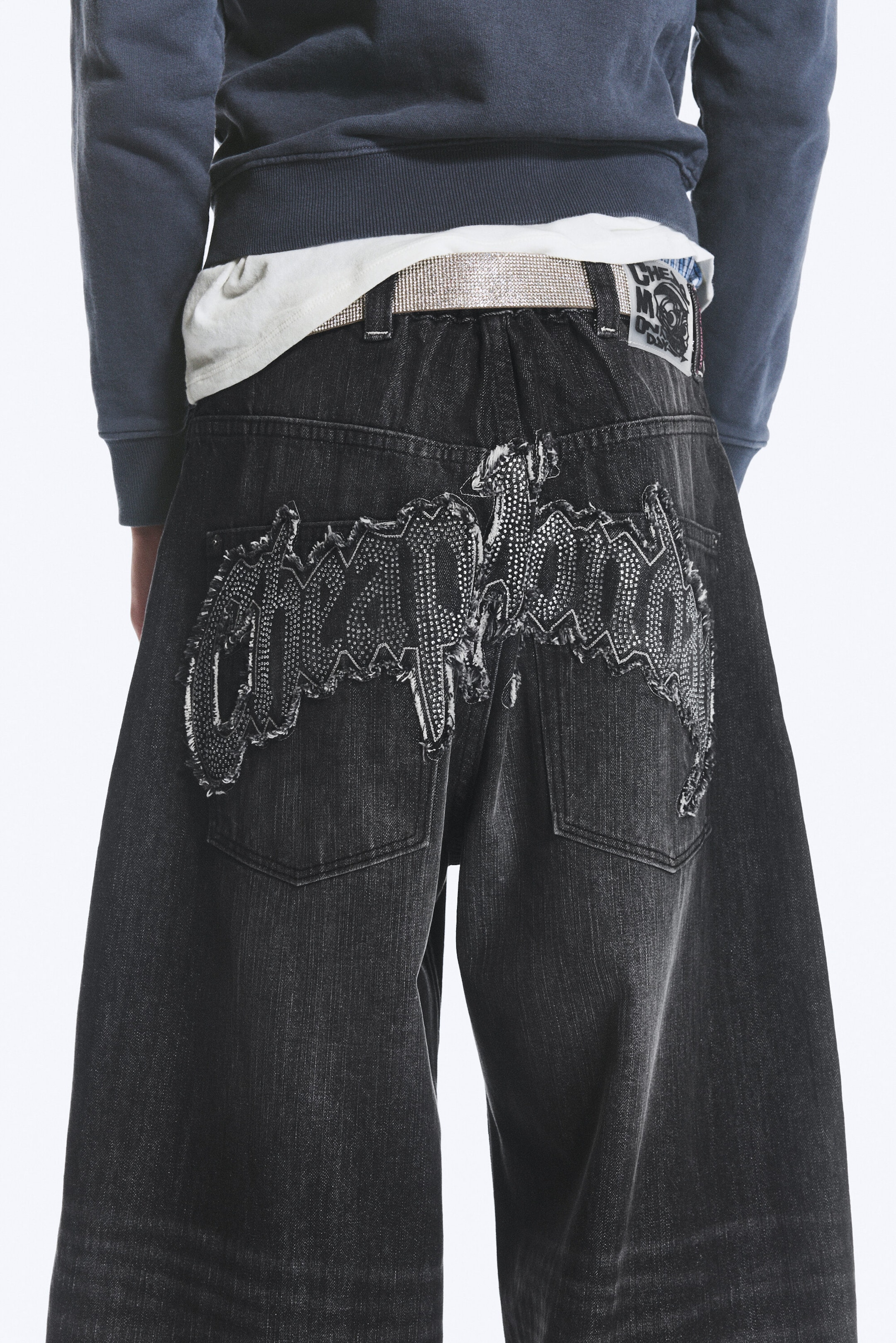 Hematite Black - Black - Dunno Way Unisex Low Rise Loose Barrel Jeans - 7