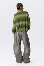 Green Space-Dye - Relaxed Space-Dyed Knitted Cotton Sweater - 2
