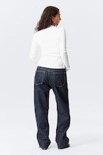 Weiß - Ribbed Long-Sleeved Cardigan - 2