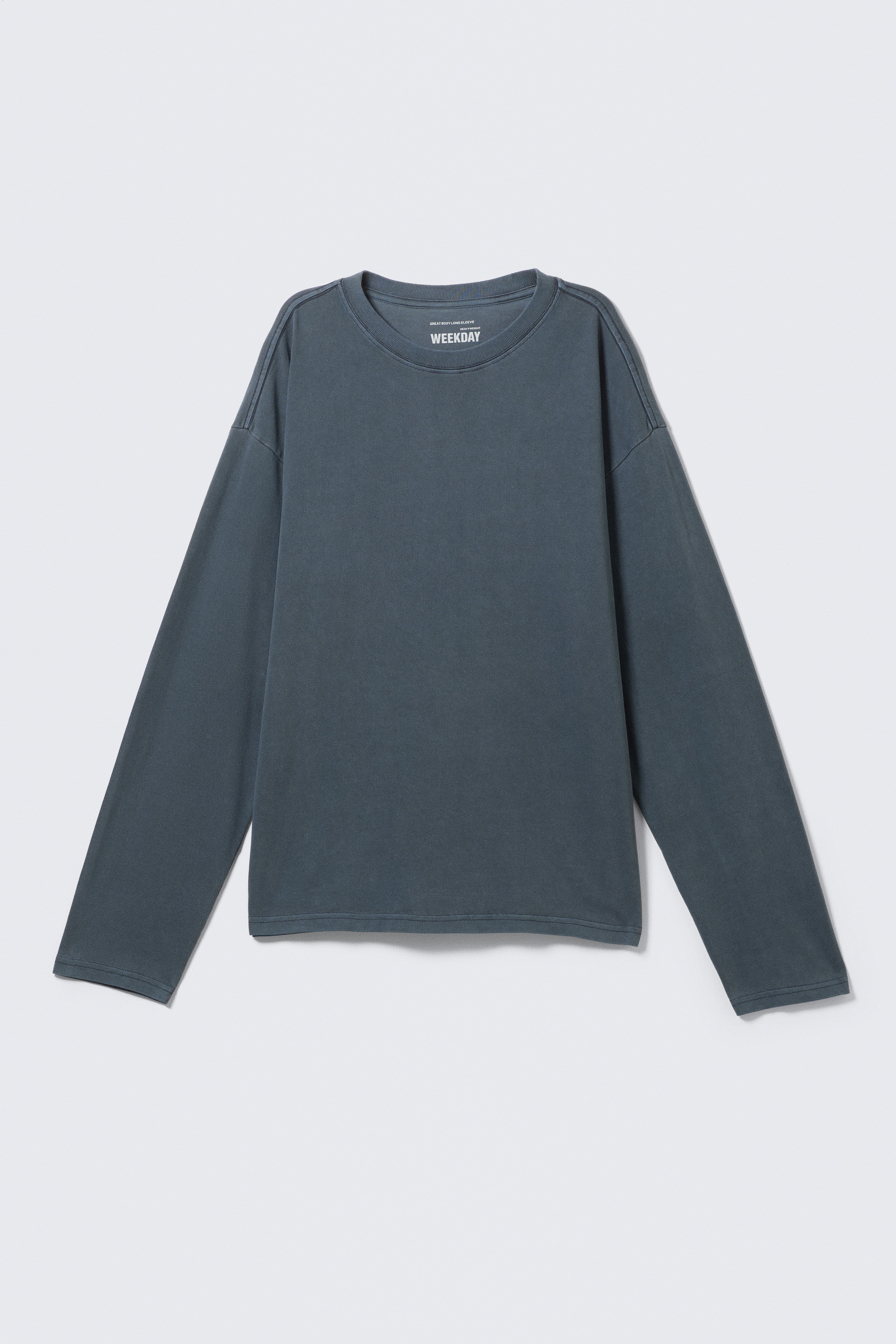 Great Boxy Long Sleeve T-shirt - Washed Blue/Dark Grey/White/Black/Dark Brown/Dark Green/Light Grey Melange