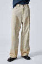 Dirty Beige - Light Beige - Astro Loose Baggy Leg Jeans - 4