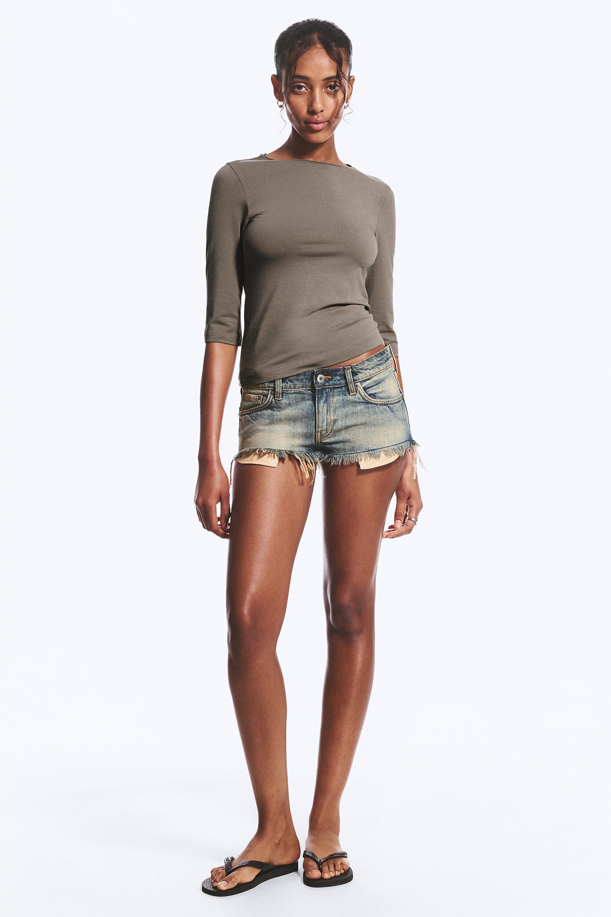 sheer boatneck long sleeve - Light Beige | Weekday WW