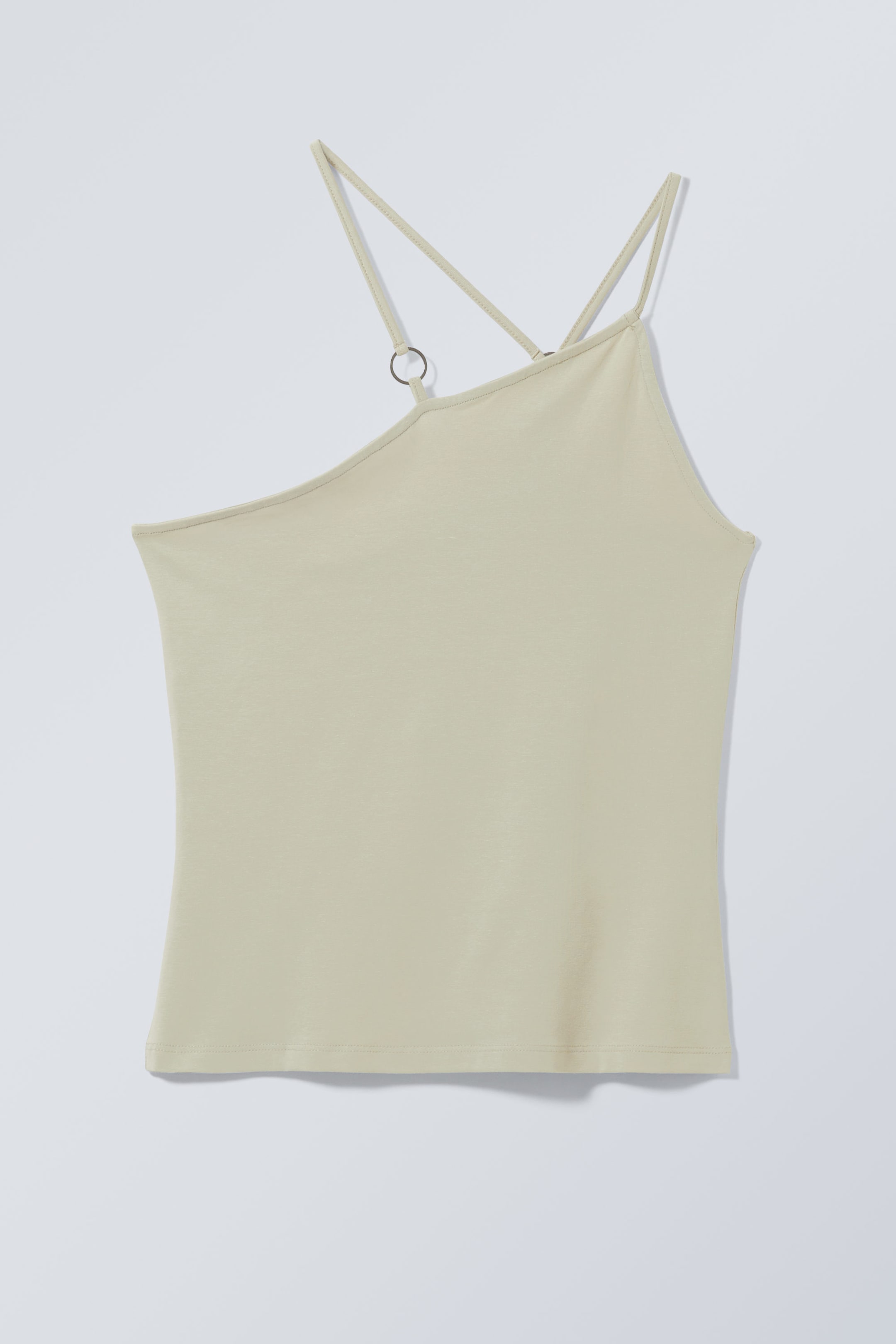 Beige - Asymmetrisches Oberteil mit Ringdetail - 1