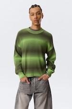Green Space-Dye - Relaxed Space-Dyed Knitted Cotton Sweater - 0