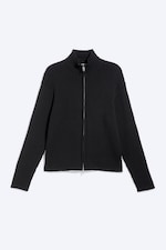 Schwarz - Lockerer Strick-Cardigan mit Reißverschluss - 3