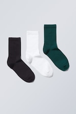 blk wht grn - 3-pack Sport Socks - 0