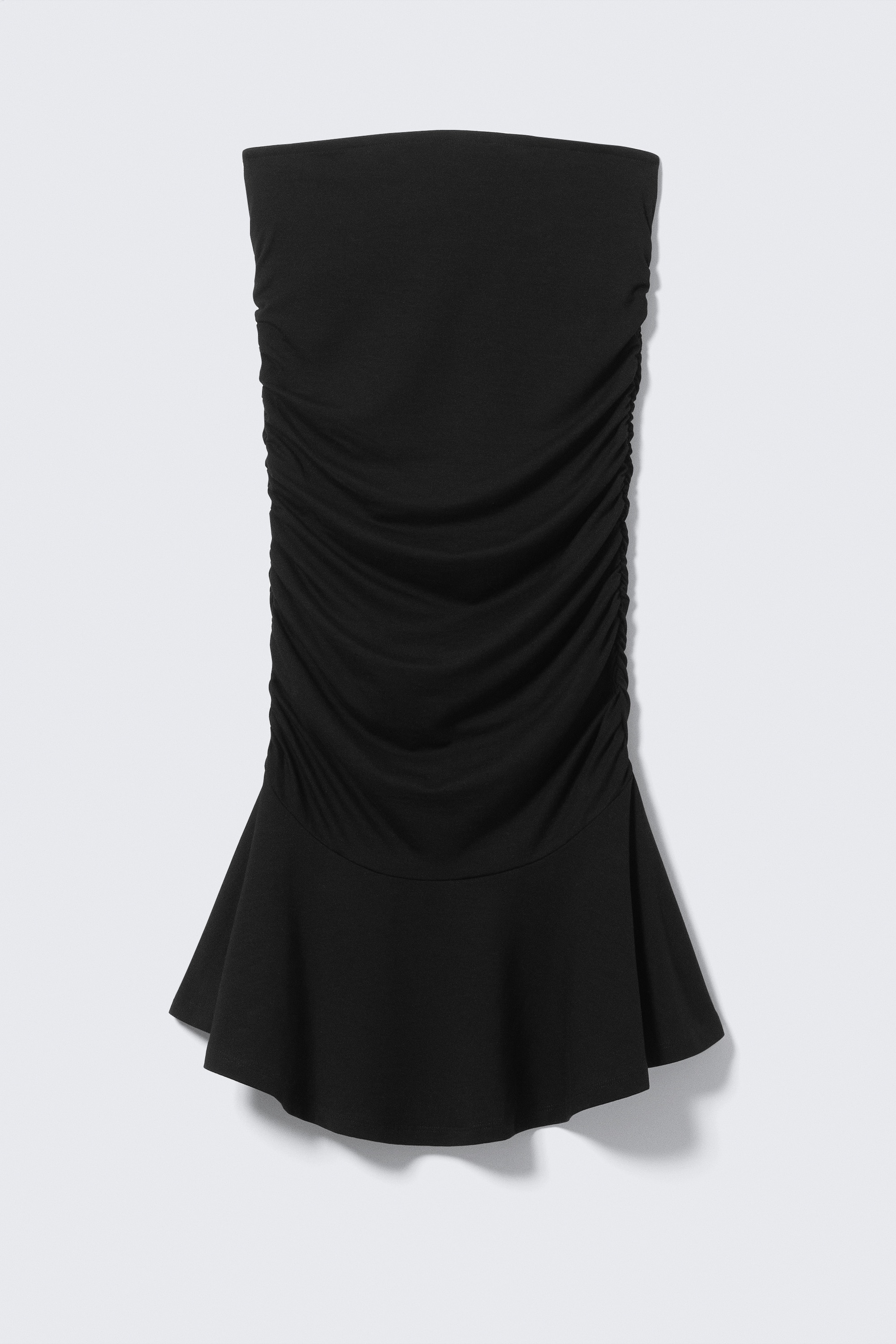 Mini robe tube froncée - Noir/White & Dark Mole Stripe