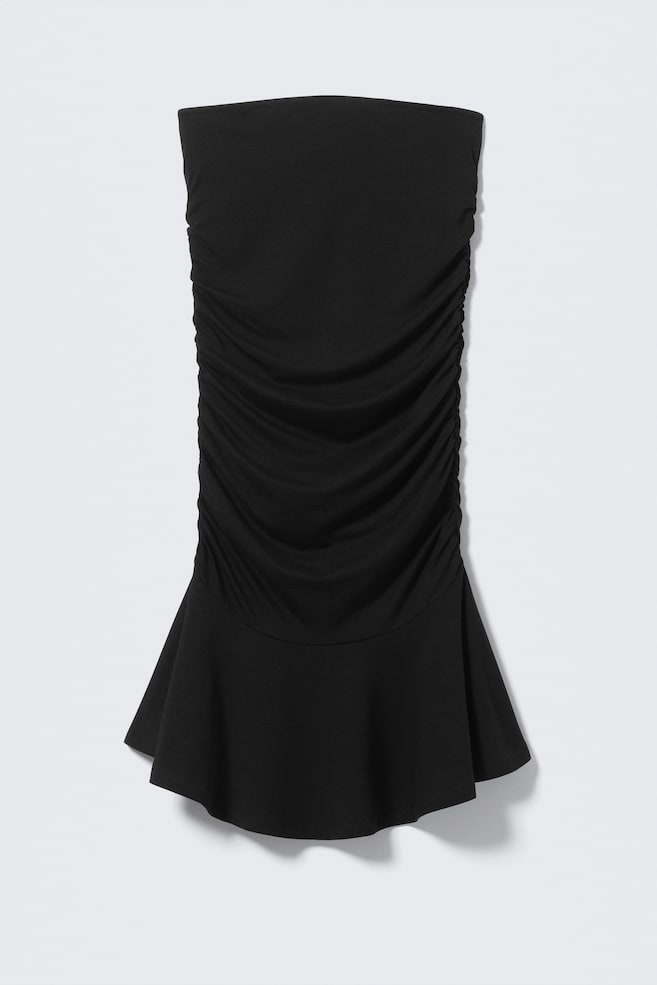 Minivestido fruncido con diseño de tubo - Negro - 1