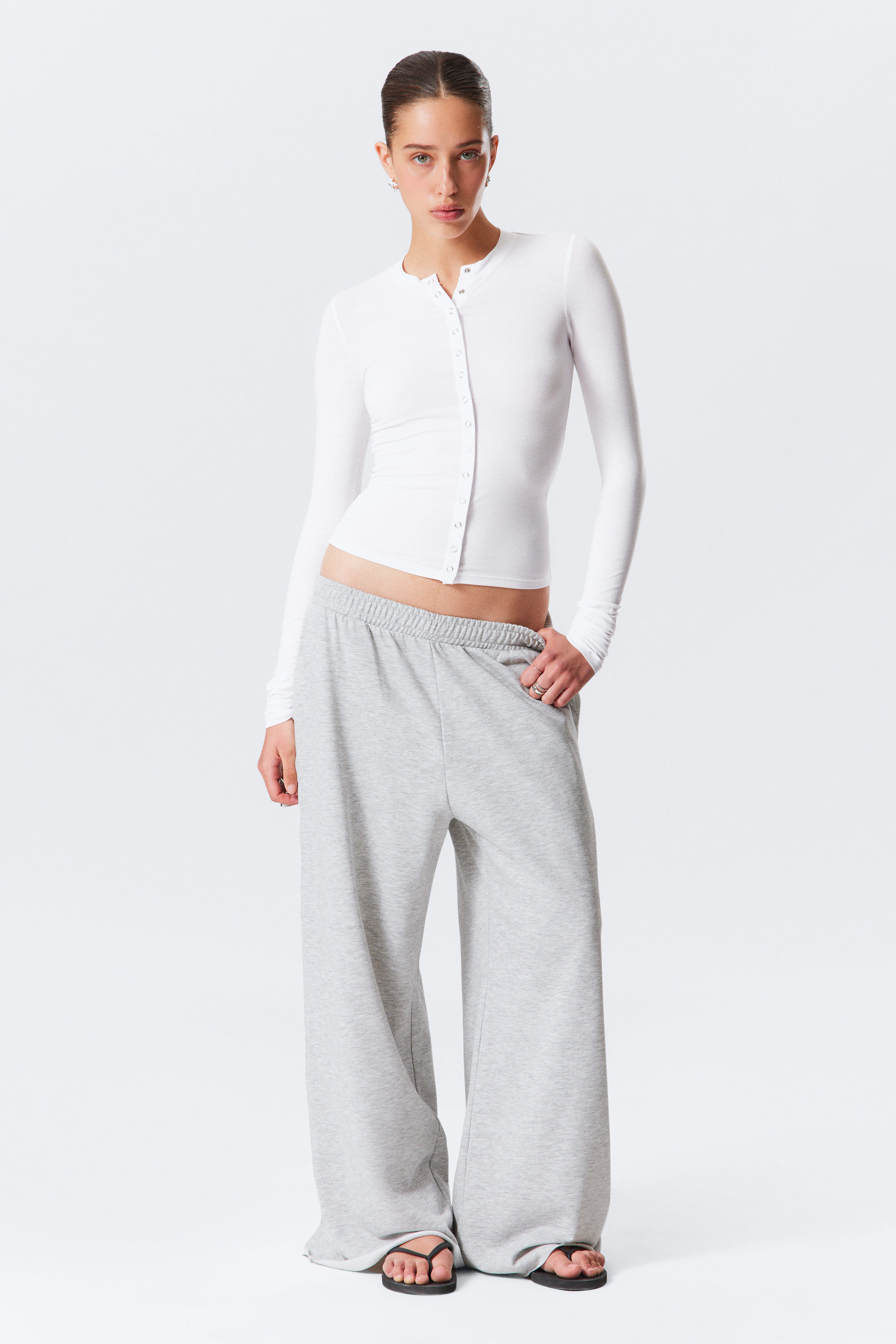 Weiß - Slim LongSleeved Buttoned Cardigan - 2