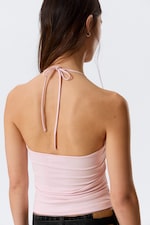 Hellrosa - Schmal geschnittenes Neckholder-Top aus Baumwolle - 3