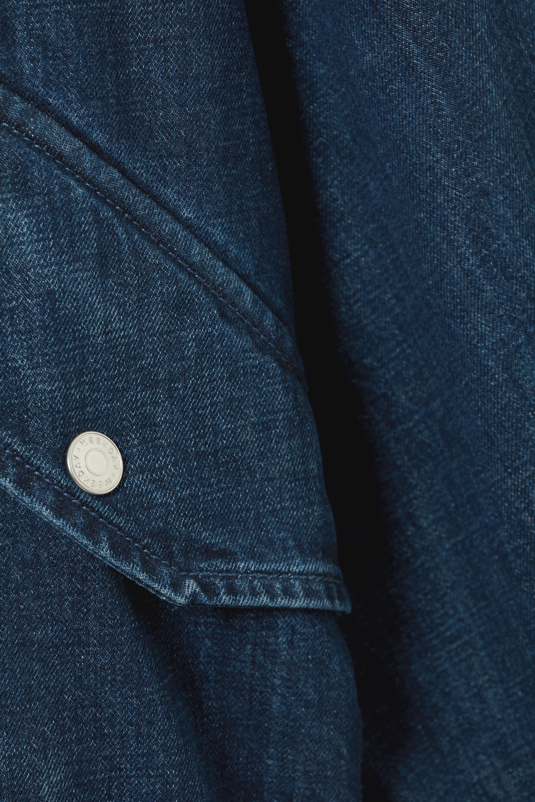 Sapphire Blue - Oversized Denim Bomber Jacket - 1