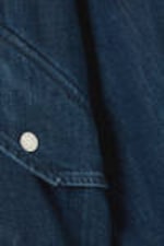 Sapphire Blue - Oversized Denim Bomber Jacket - 1