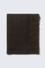 Medium Brown - Long Woven Wool Scarf - 0