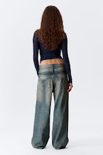 Arizona Blue - Medium Blue - Dual Waistband Wide Leg Jeans - 5