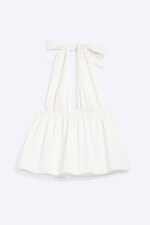 Gebroken wit - Katoenen haltertop - 4