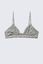 Checked Greige - Soft Triangle Bralette - 1