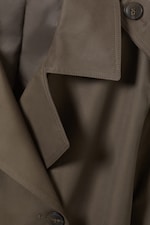 Dark Mole - Oversized Double-Breasted Canvas Trench Coat - 1