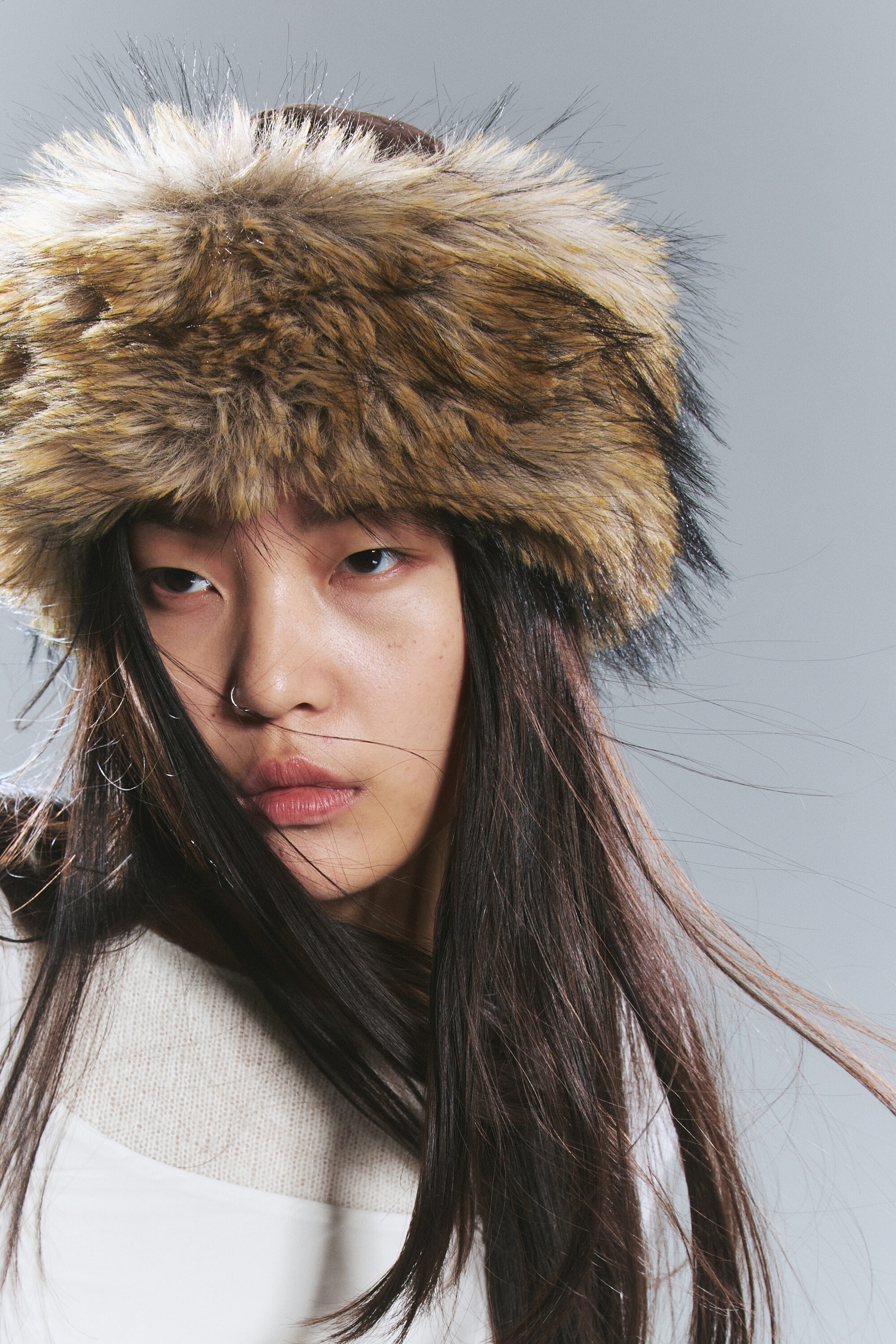 Dark Brown - Faux Fur Docker Hat
