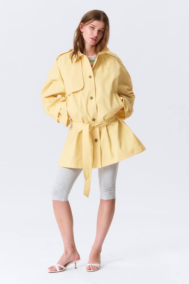 ROSABEL LOOSE SINGLE-BREASTED TRENCH COAT - Light Yellow - 2