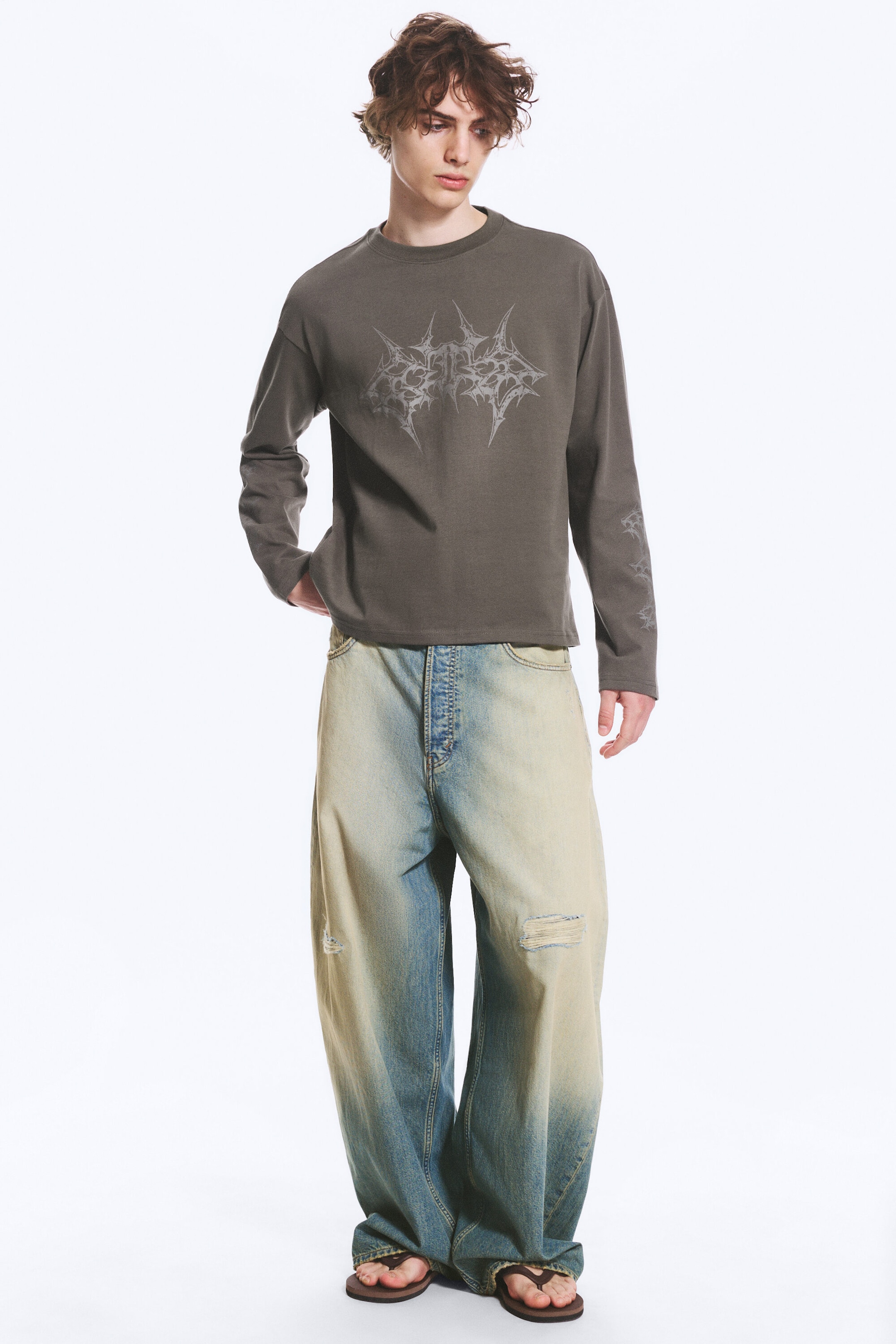 Dark Mole - Imprimé - T-shirt carré graphique à manches longues Great - 2