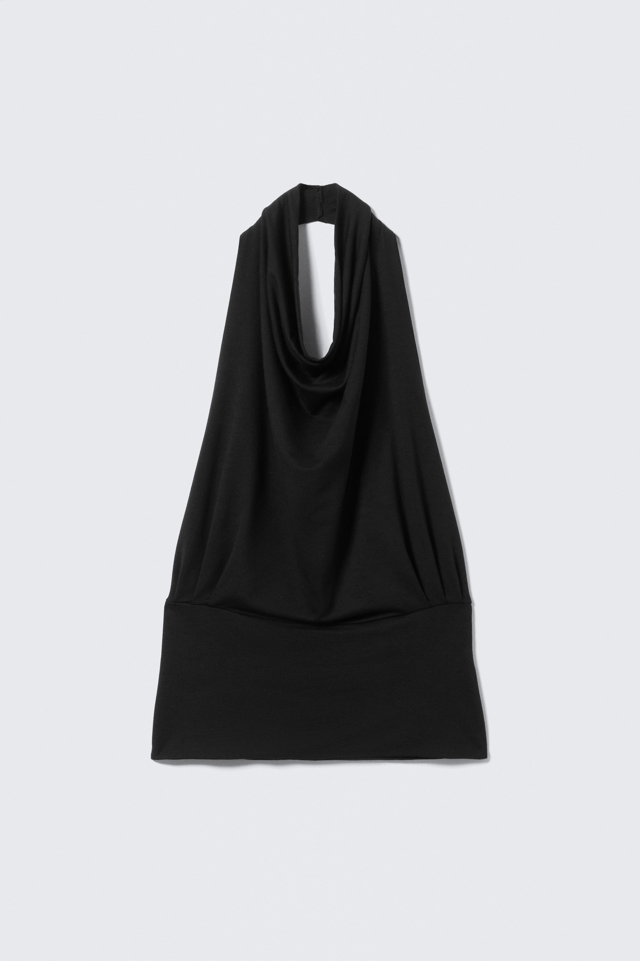 Black - Draped Halter Top - 1