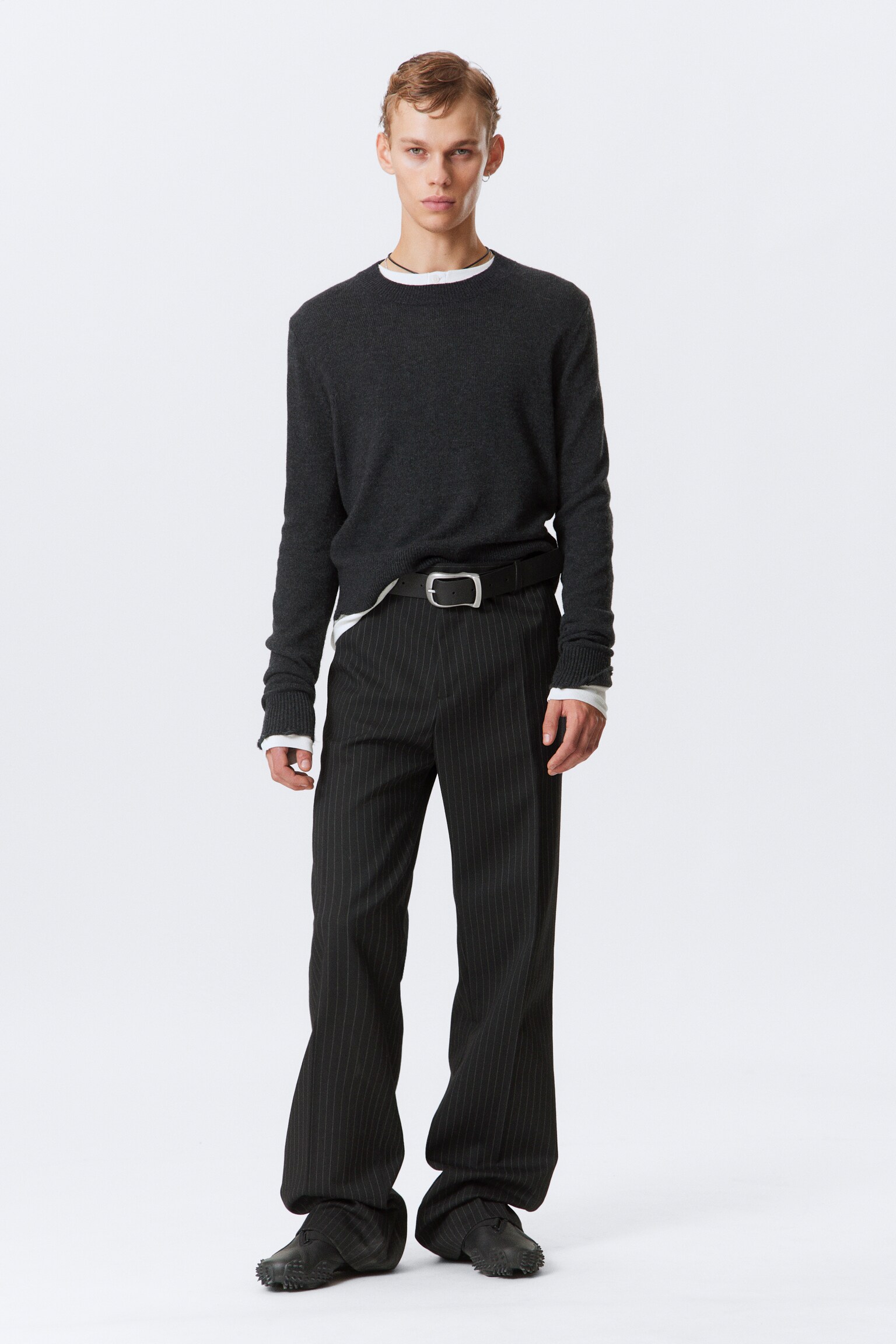 Pantaloni sartoriali a righe - Black Pinstripe