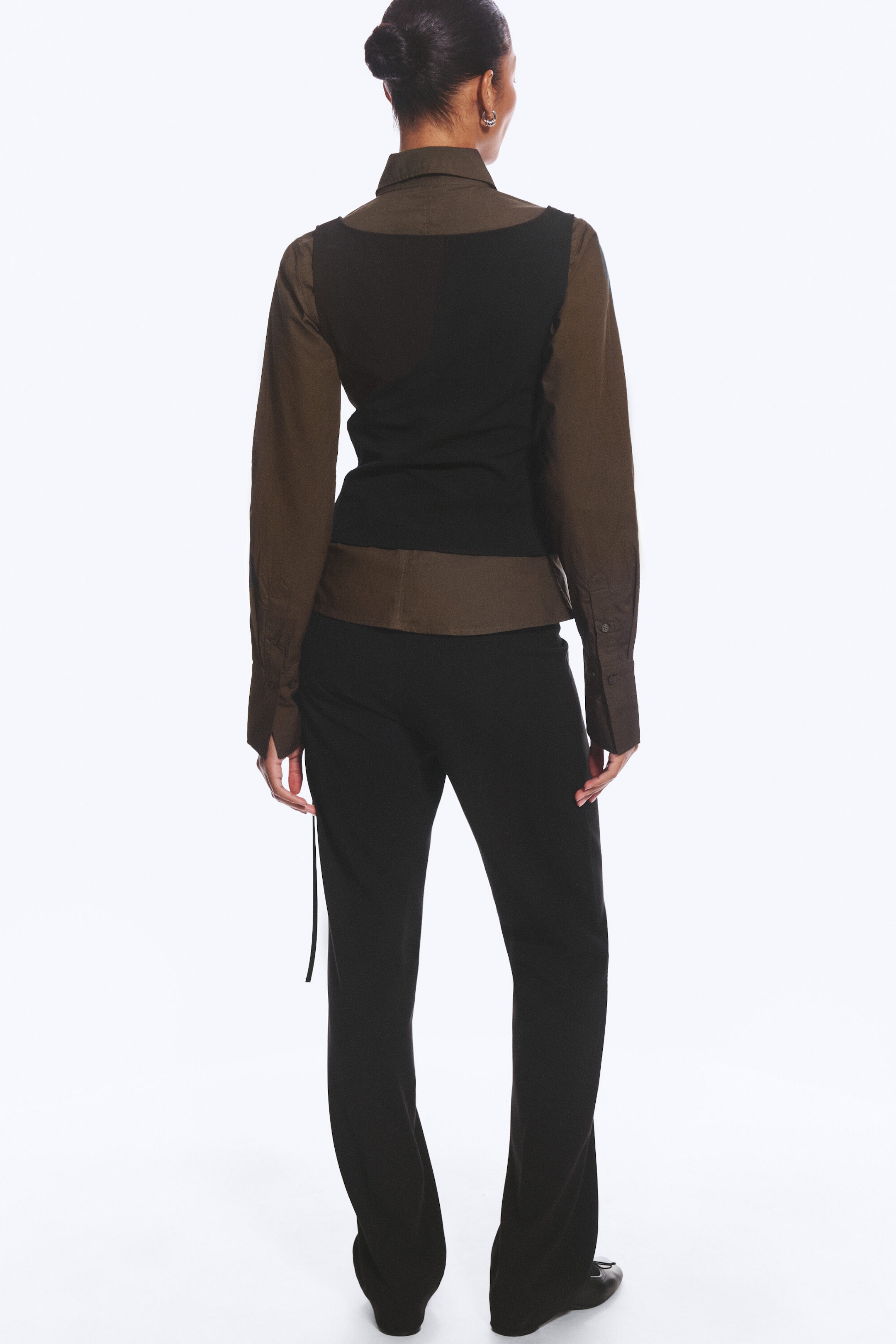 Noir - Haut à bretelle portefeuille asymétrique - 4