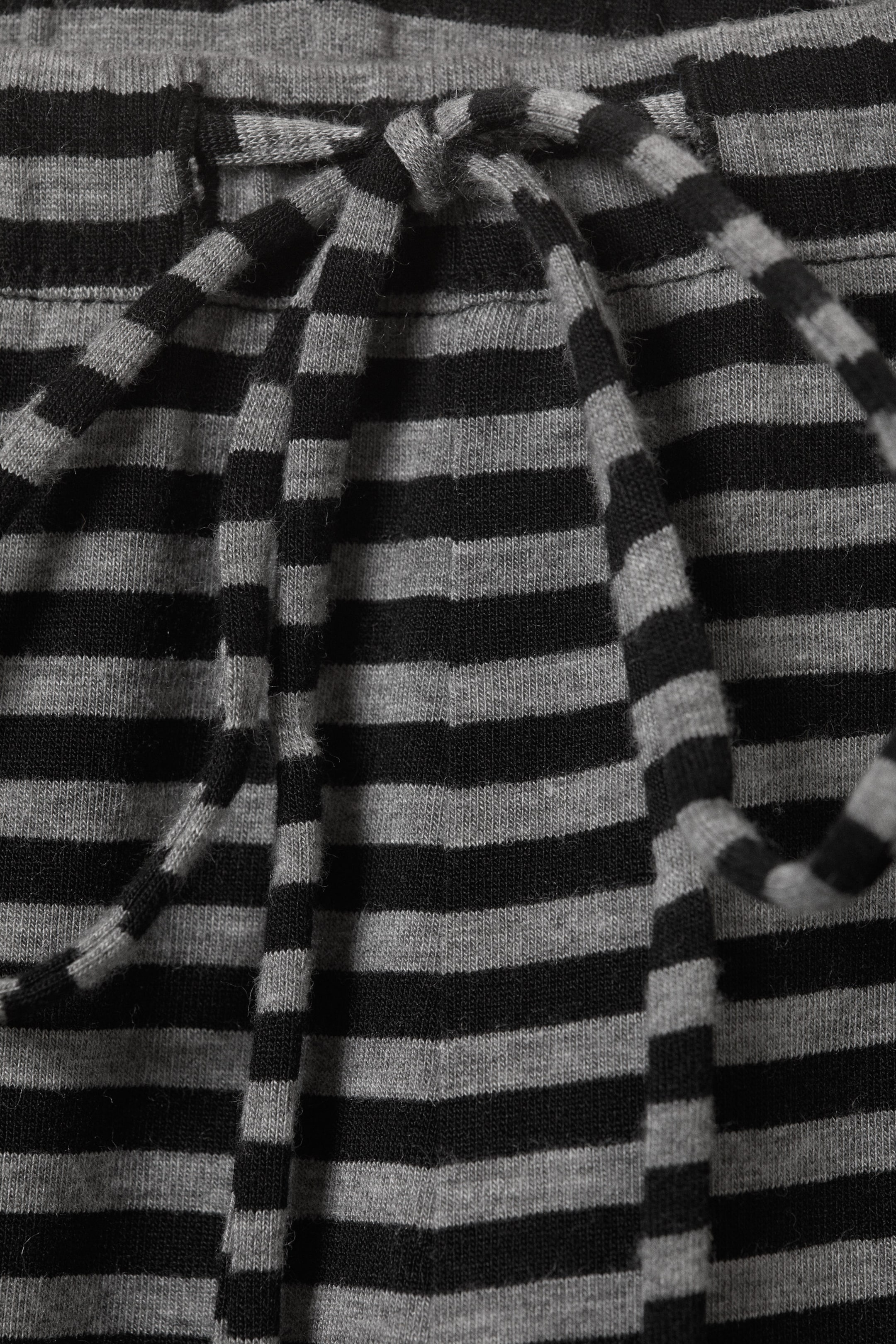 Black & Grey Stripes - Wide-Leg Pull-On Lyocell Trousers - 5