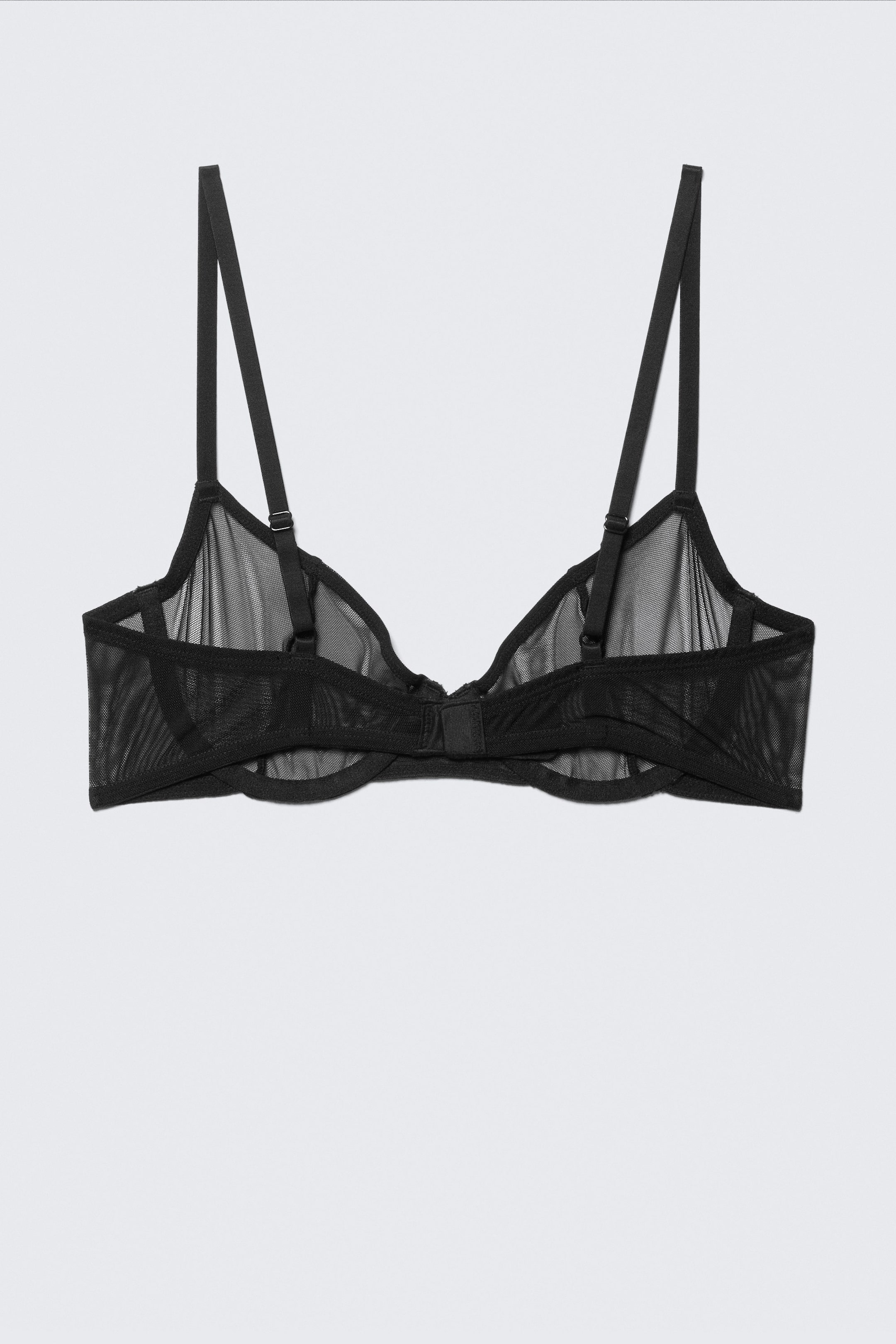 Black - Mesh Wire Bra - 4