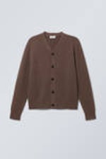 Dark Mole - Knitted Single-Breasted Cardigan - 0