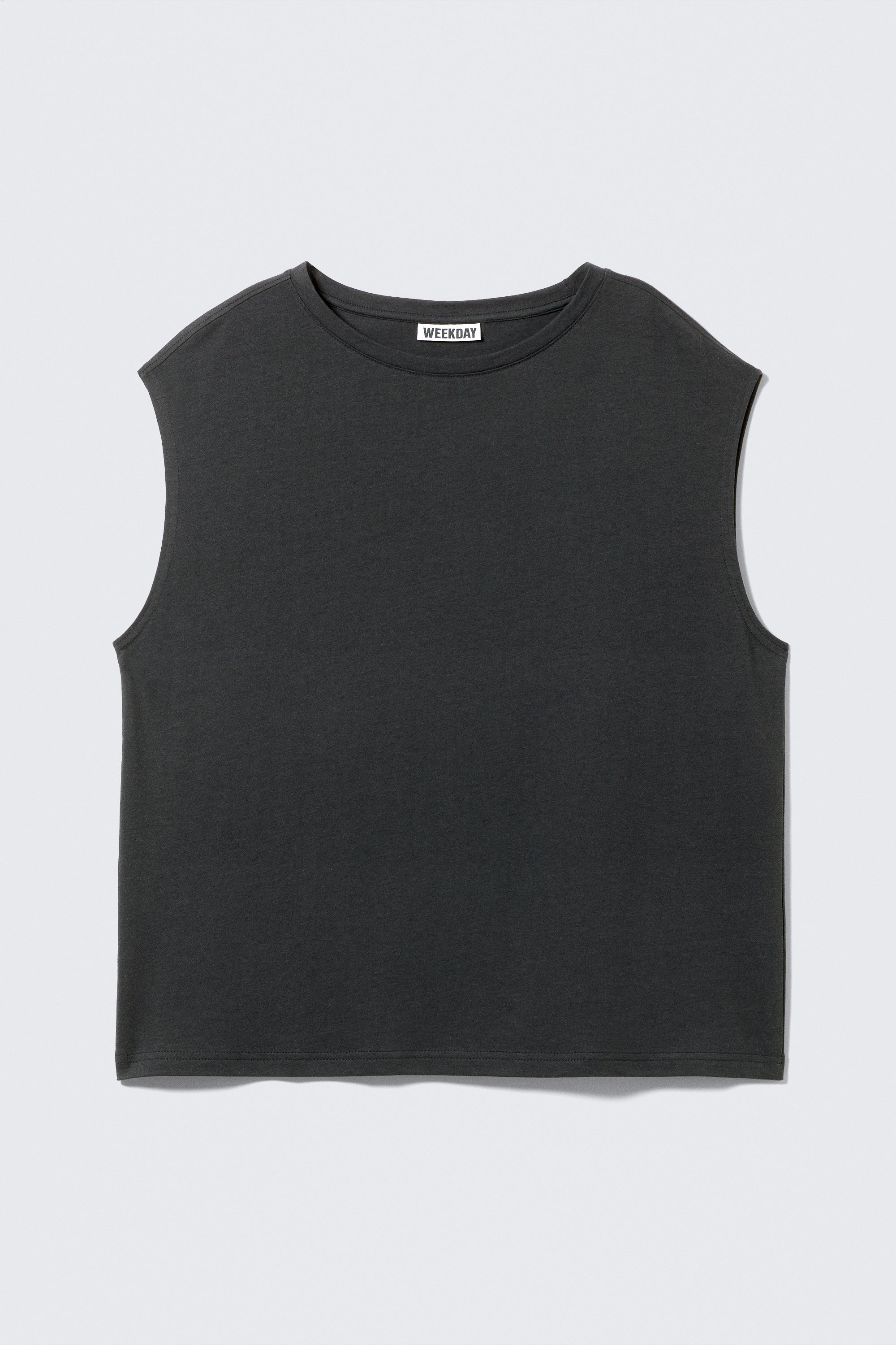 Mörkt - Ärmlöst linne i oversized passform - 4