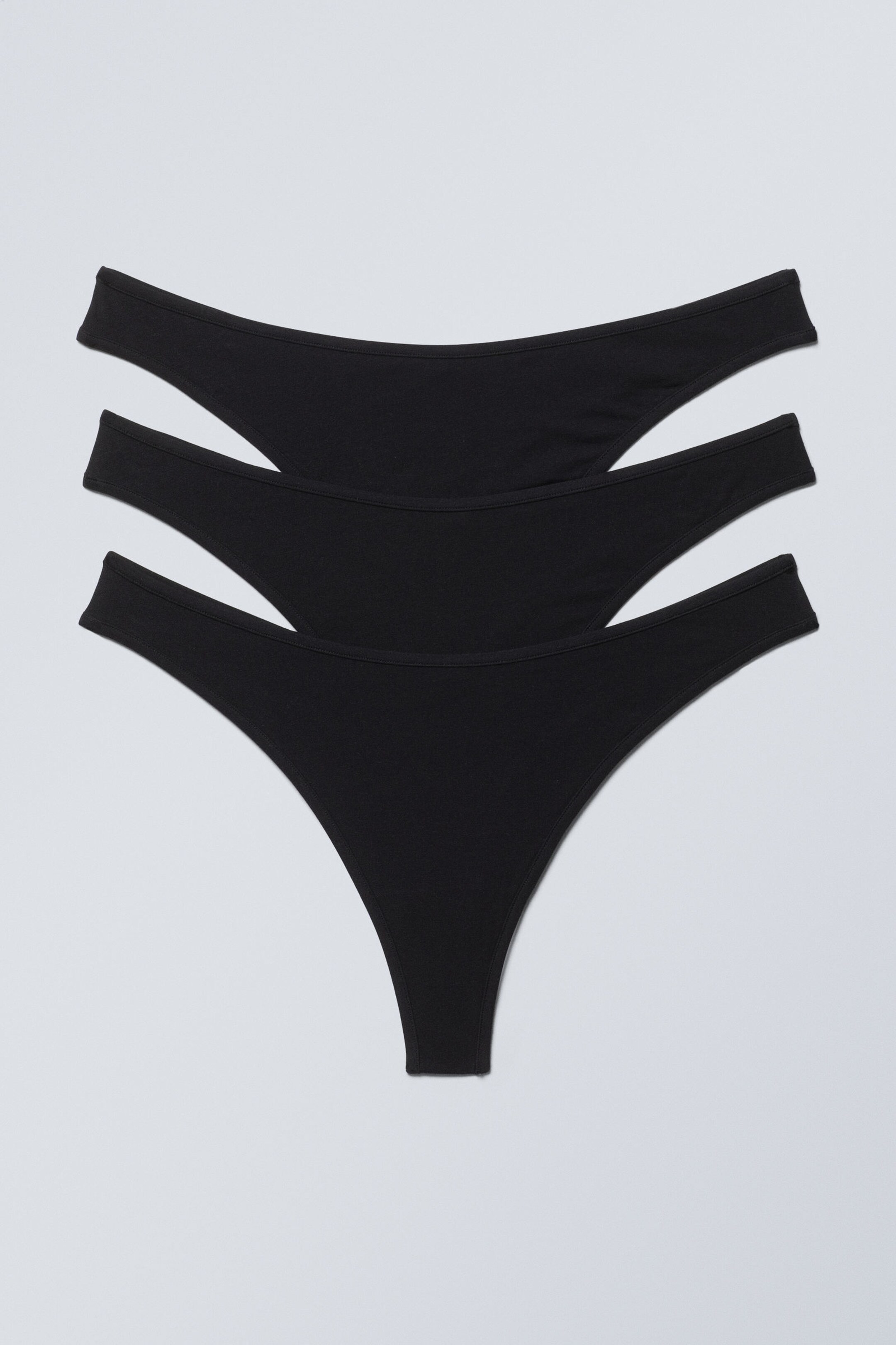 Black - 3-pack Jade Cotton Thong - 0