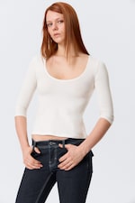 Off-white - Fitted Three-Quarter Sleeve Top - 0