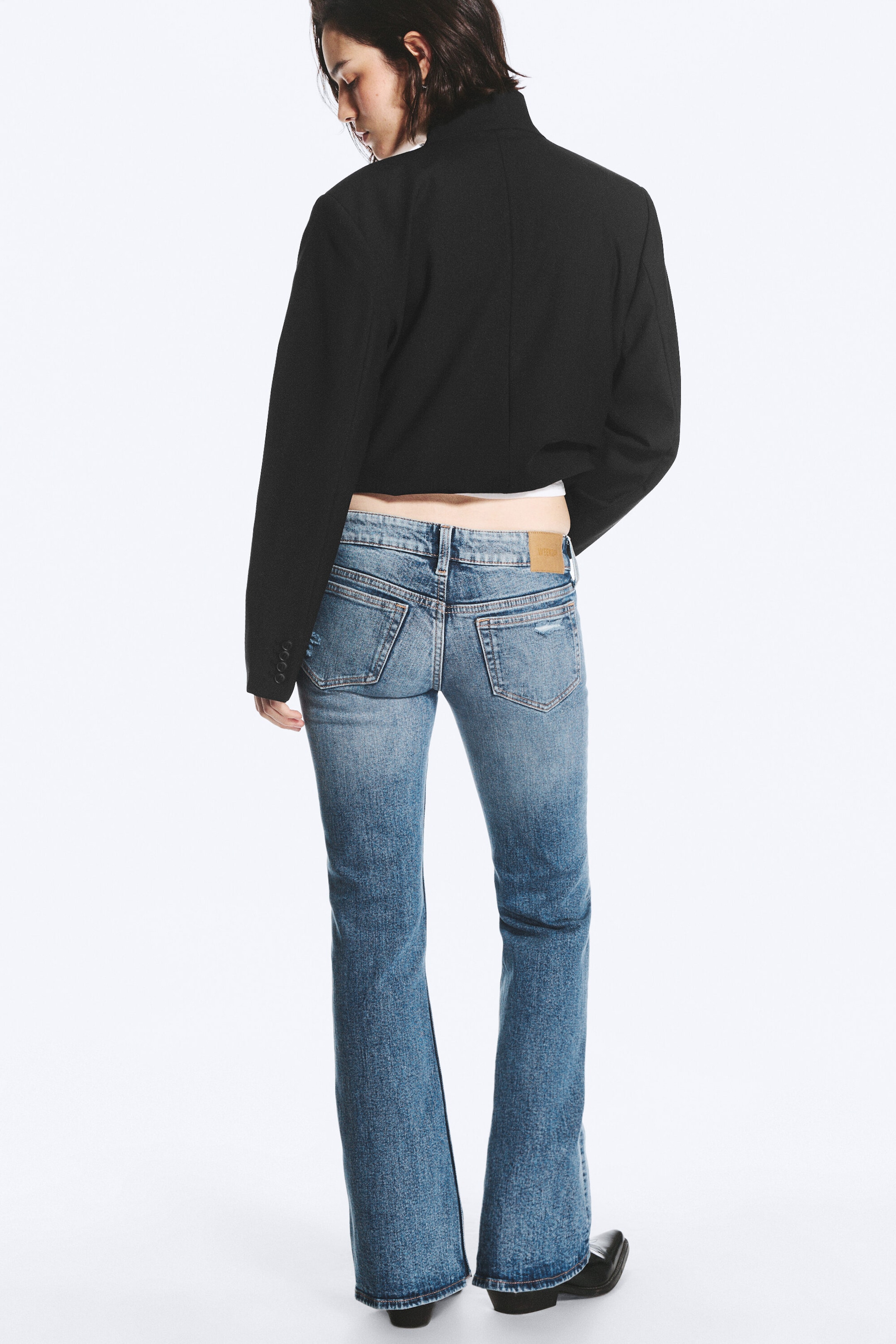 Blue Horses - Medium Blue - Hour skinny bootcut-jeans med lavt liv og slitne detaljer - 3