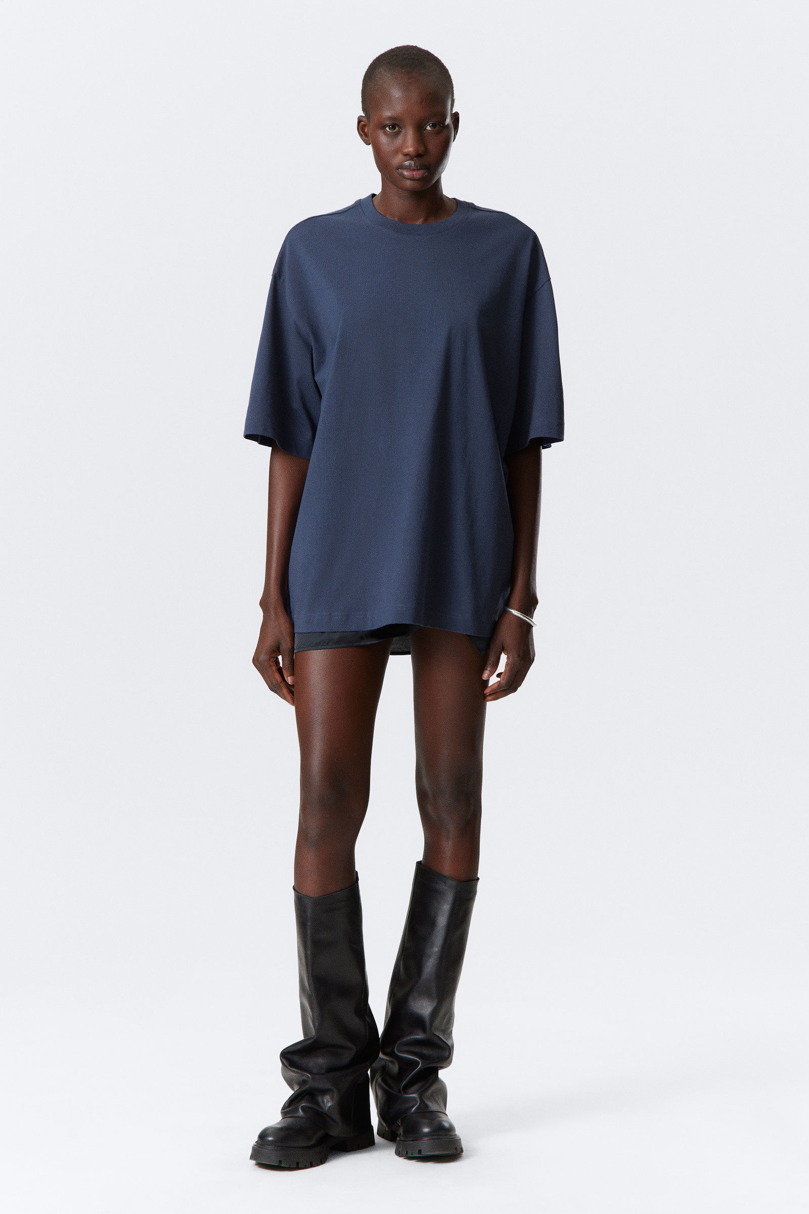 perfect boxy t-shirt - Dark Blue | Weekday WW