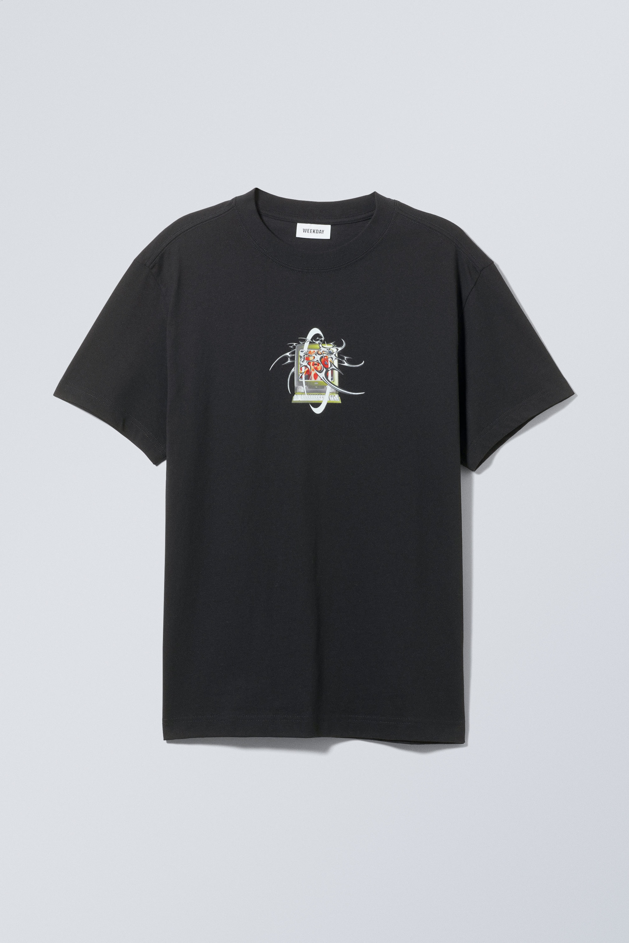 Noir ordi tribal - T-shirt oversize à imprimé graphique - 0