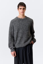 Dunkelgrau - Strickpullover aus einer Wollmischung - 1