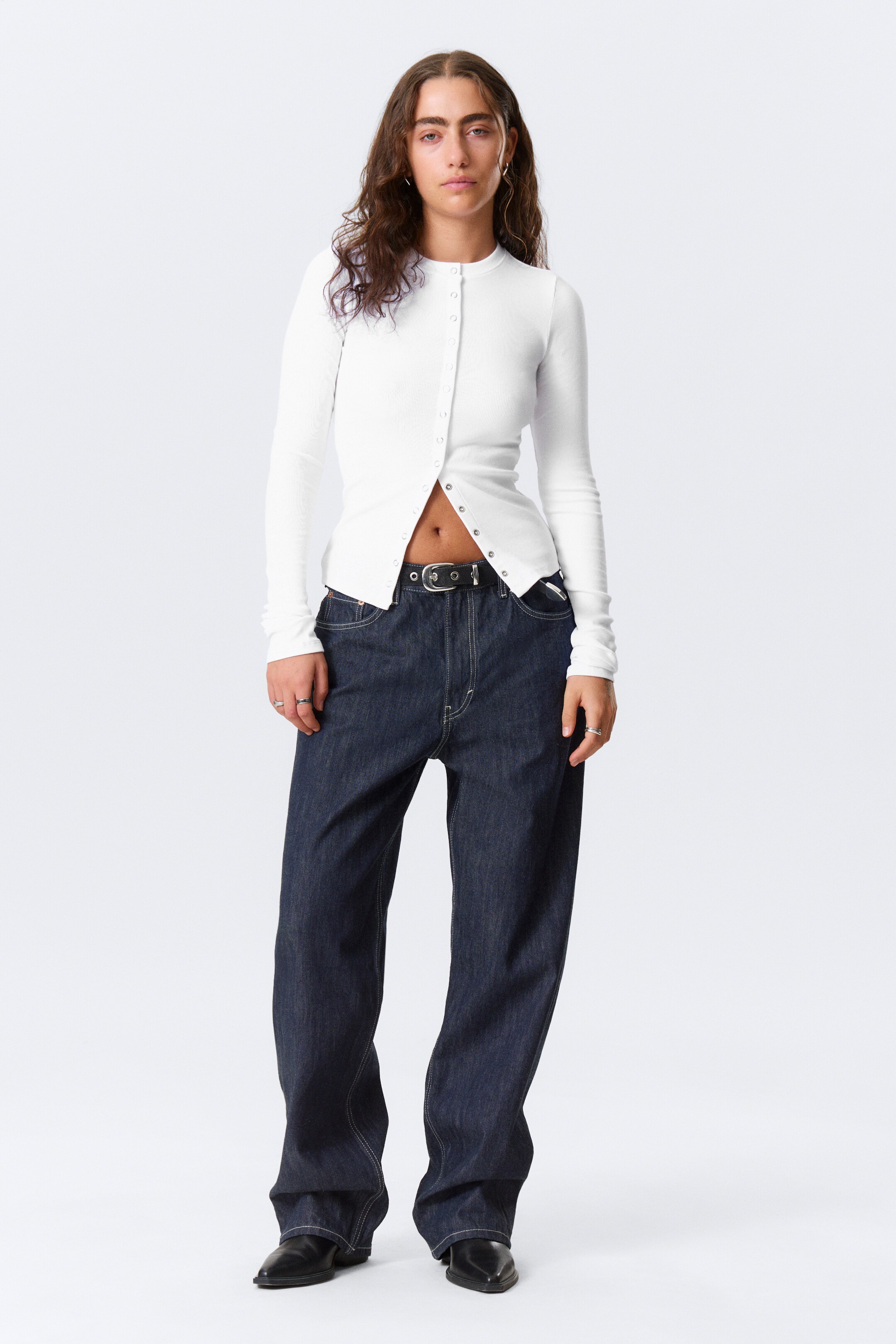 Agrandir l'image: Cardigan côtelé à manches longues - Blanc - FEMME | H&M CH 2