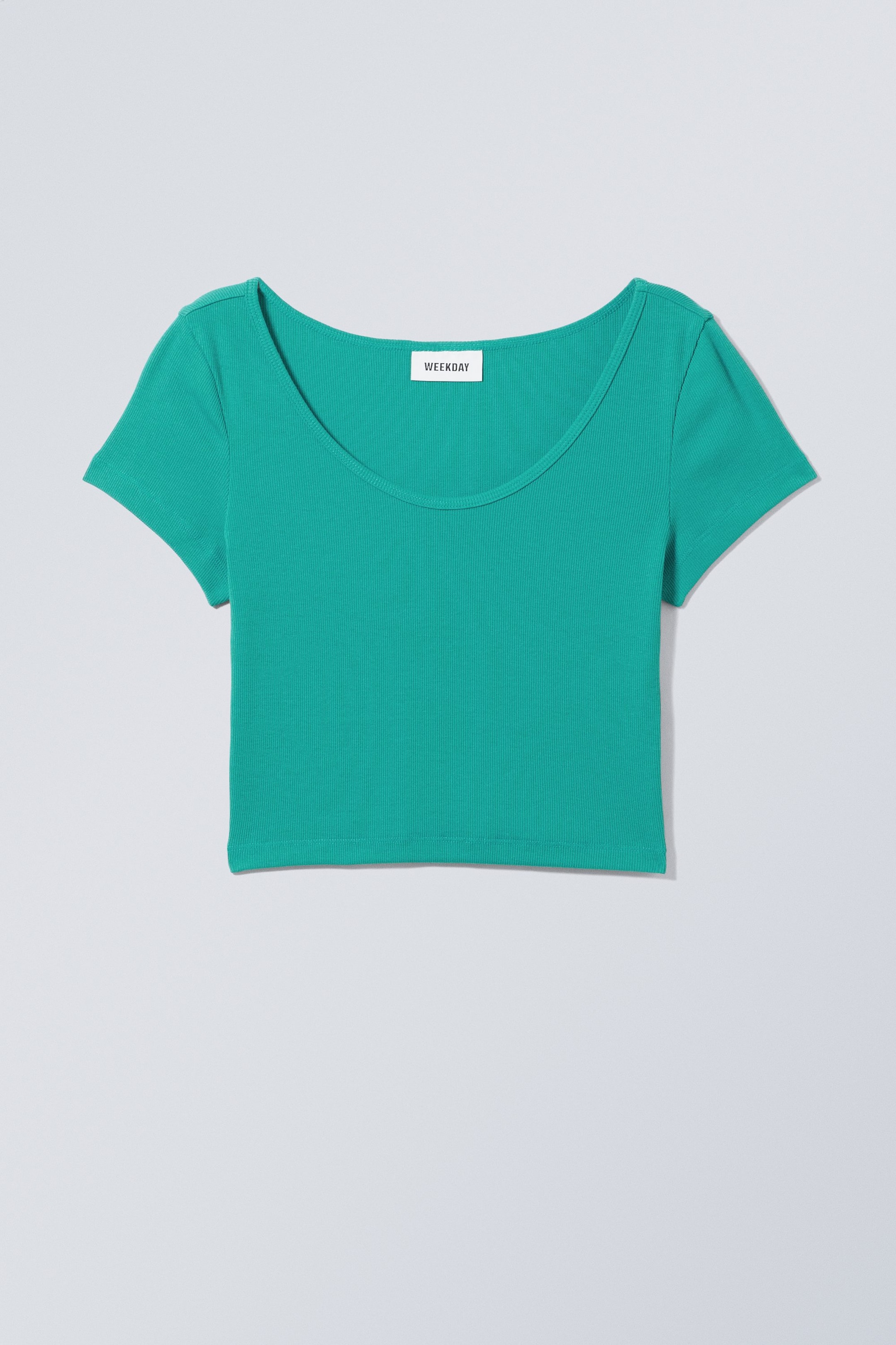 Green - Open Neck Crop Top - 0