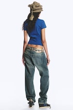 Hazy Blue - Medium Blue - Anti Unisex Low Waist Regular Straight Jeans - 7