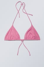 Rosa - Neckholder-Bikinioberteil mit Kordelzug - 1